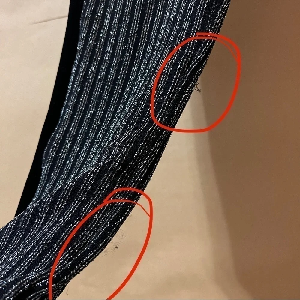 NBD | Tuxedo Legging in Silver Stripe Metallic High Rises Pull-On Pants Size M